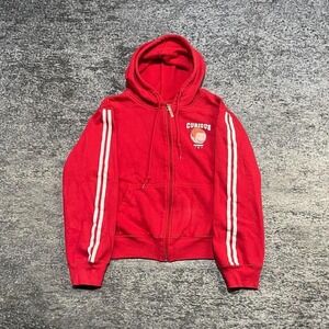 Vintage Curious George Zip Up Hoodie Youth Large Red White 2000s